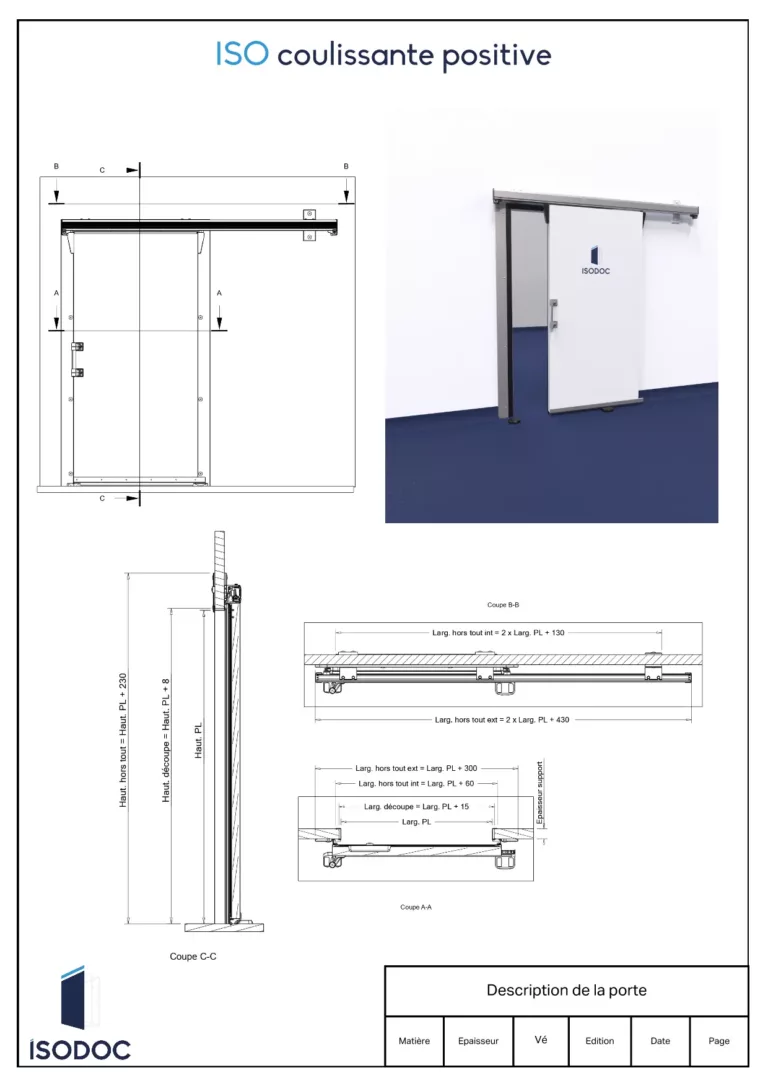 Plan technique Iso coulissante positive